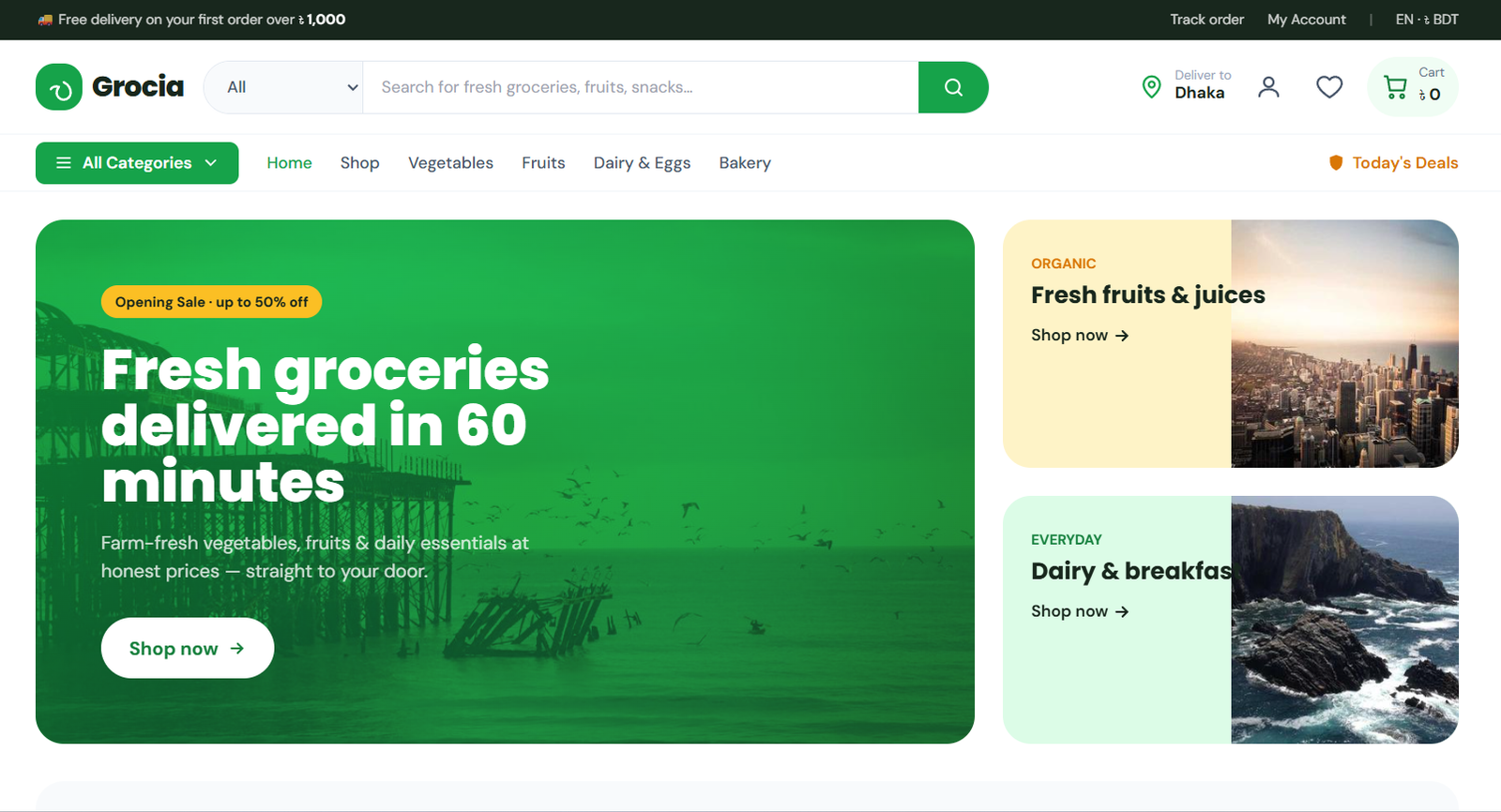 Grocia: Laravel-Powered E-Commerce Store