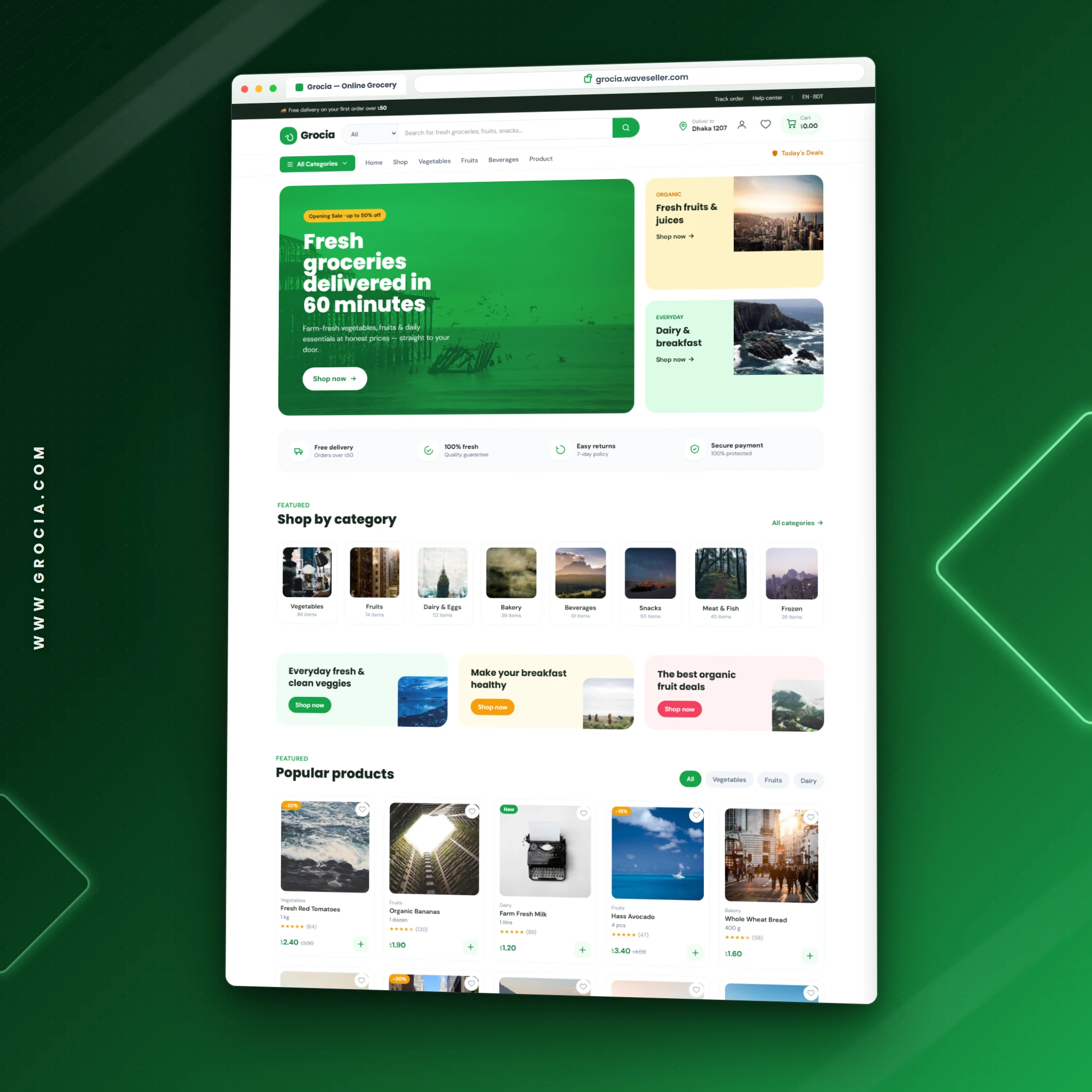 Grocia: Laravel-Powered E-Commerce Store