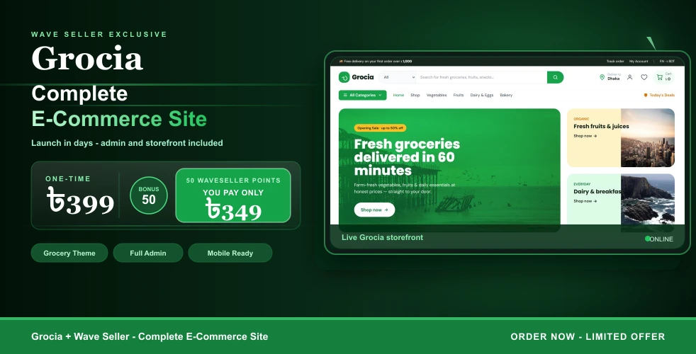 Grocia: Laravel-Powered E-Commerce Store